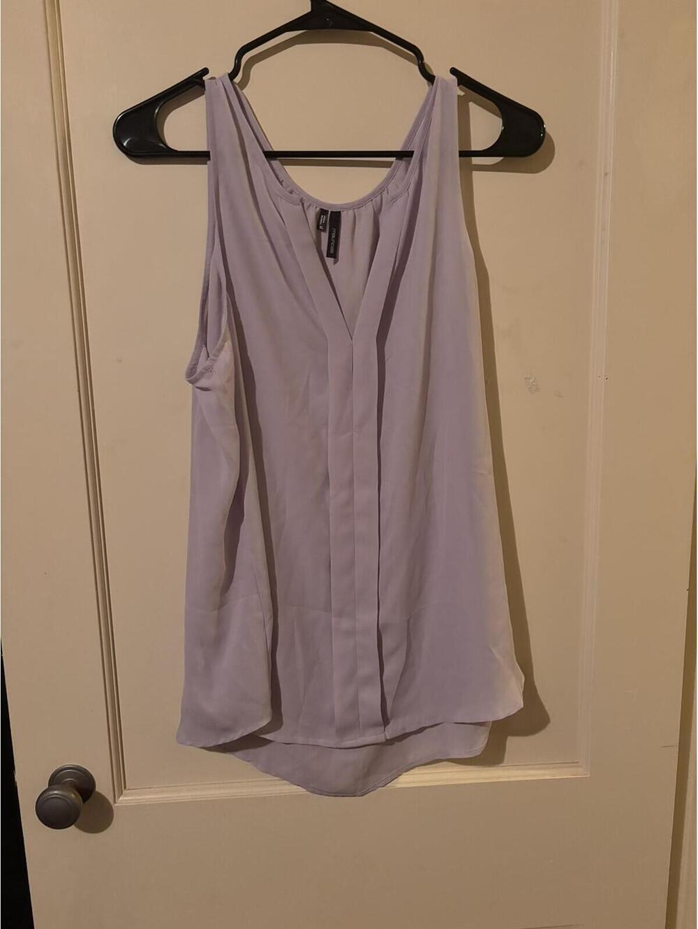 Maurices Lavender Sleeveless V-Neck Blouse Top Size XL